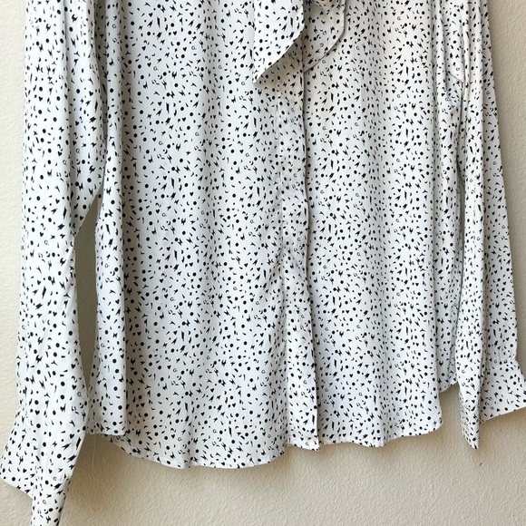 G. Label by Goop Barbara Silk Blend Tie Neck Button Down Blouse Sz 10 - Picture 7 of 16